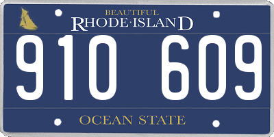 RI license plate 910609