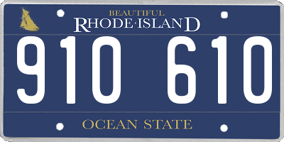 RI license plate 910610