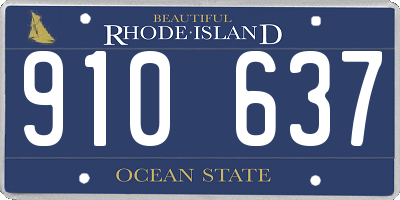 RI license plate 910637