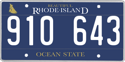 RI license plate 910643