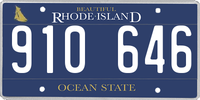 RI license plate 910646
