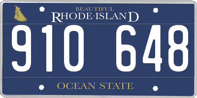 RI license plate 910648