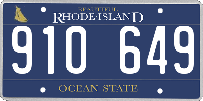 RI license plate 910649