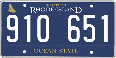 RI license plate 910651