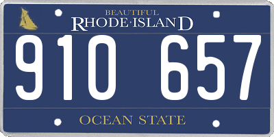 RI license plate 910657