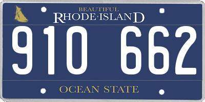 RI license plate 910662
