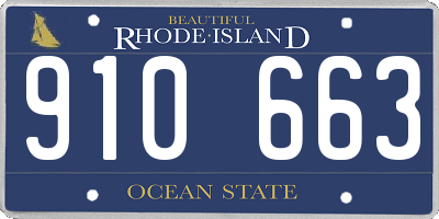 RI license plate 910663