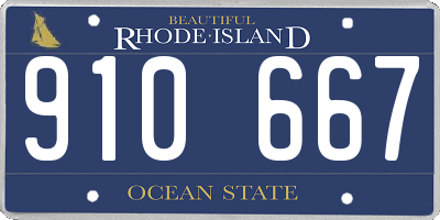 RI license plate 910667