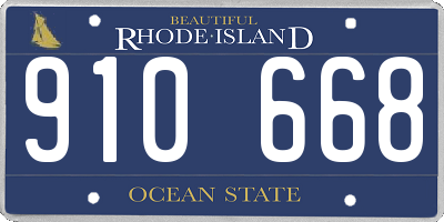 RI license plate 910668