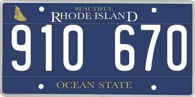 RI license plate 910670