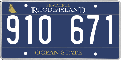 RI license plate 910671