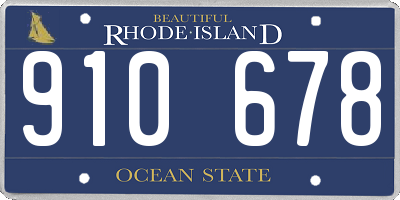 RI license plate 910678