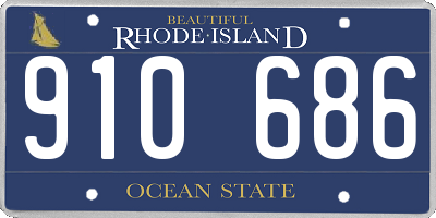 RI license plate 910686