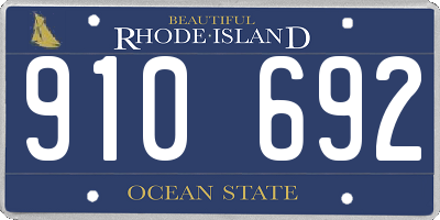 RI license plate 910692
