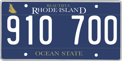RI license plate 910700
