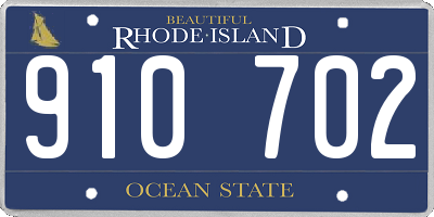 RI license plate 910702
