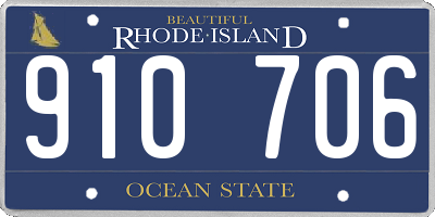 RI license plate 910706