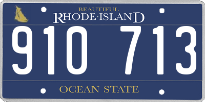 RI license plate 910713