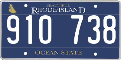 RI license plate 910738