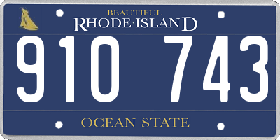 RI license plate 910743