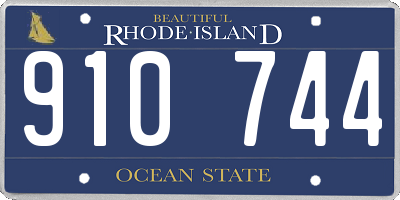 RI license plate 910744