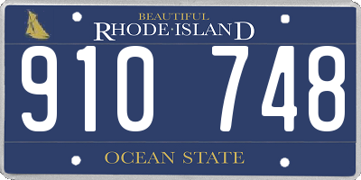 RI license plate 910748