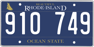 RI license plate 910749
