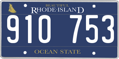 RI license plate 910753