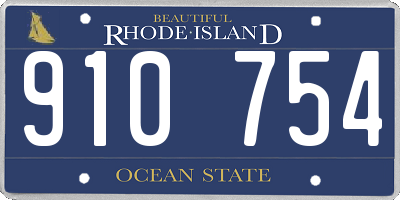 RI license plate 910754