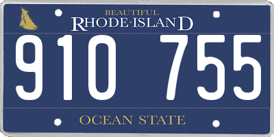 RI license plate 910755