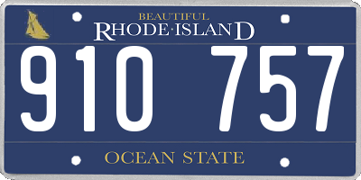 RI license plate 910757