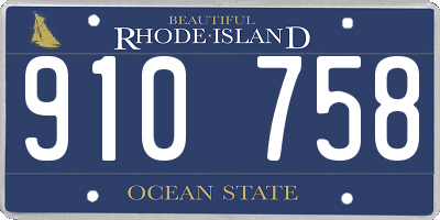 RI license plate 910758