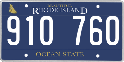 RI license plate 910760