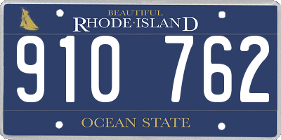 RI license plate 910762