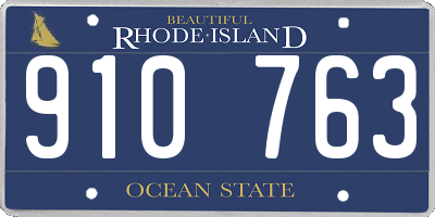 RI license plate 910763