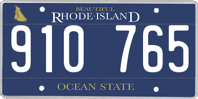 RI license plate 910765