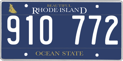 RI license plate 910772