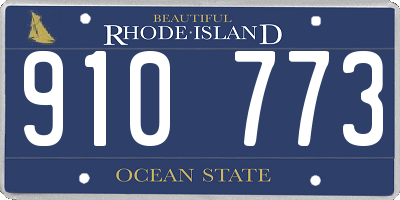 RI license plate 910773