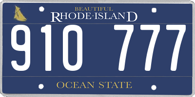 RI license plate 910777