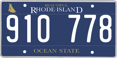 RI license plate 910778