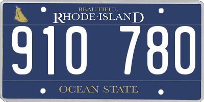 RI license plate 910780