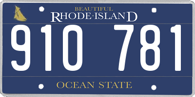 RI license plate 910781