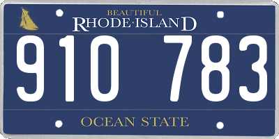 RI license plate 910783