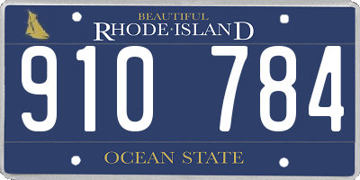 RI license plate 910784