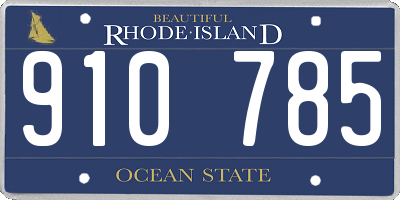 RI license plate 910785