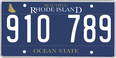RI license plate 910789