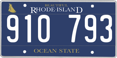 RI license plate 910793