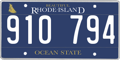 RI license plate 910794
