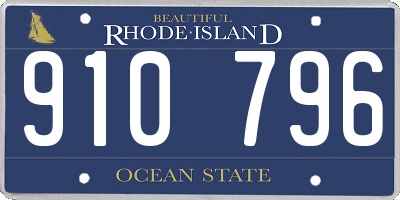 RI license plate 910796