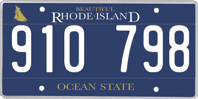 RI license plate 910798